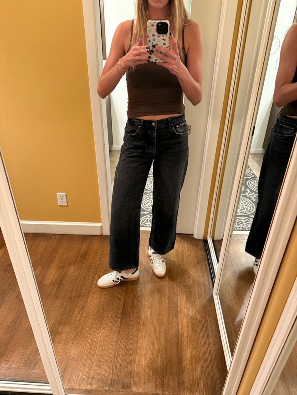 ANNIE BING Wide Leg Jeans in Black